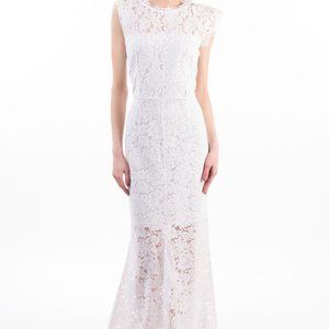Rachel Zoe Pure White Lace Gown